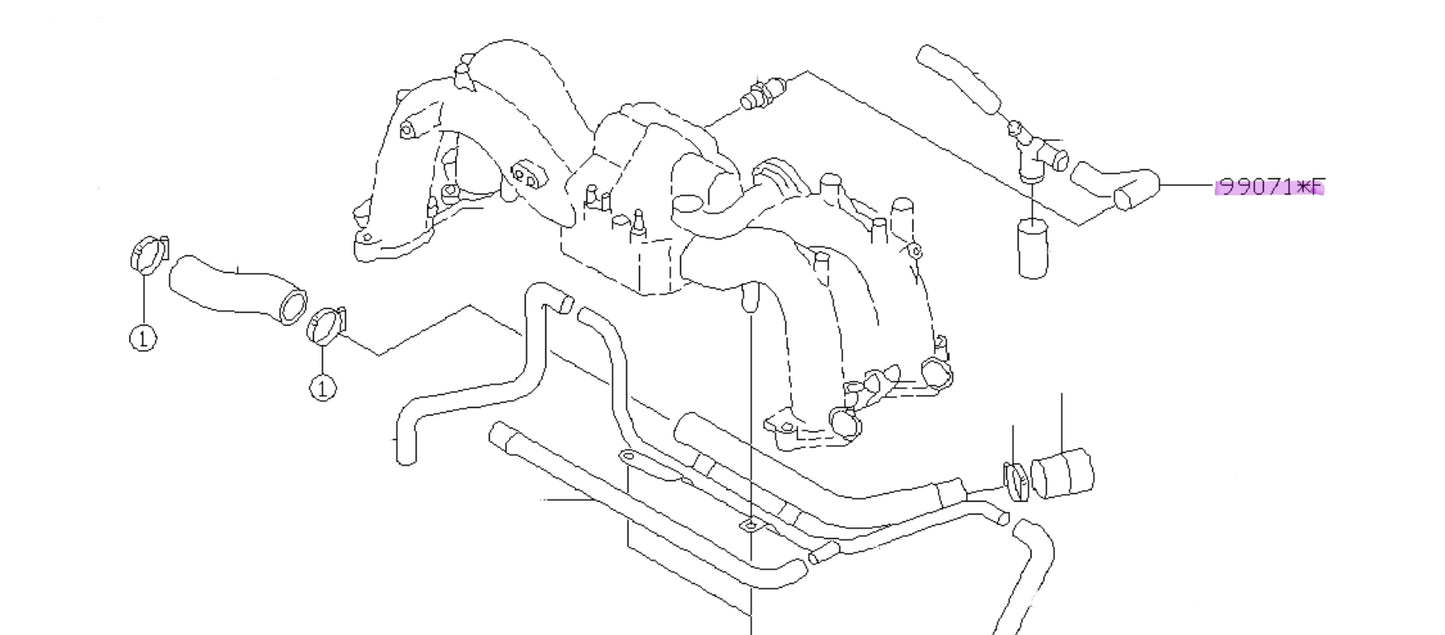 Subaru EJ PCV Hose 99071AA360