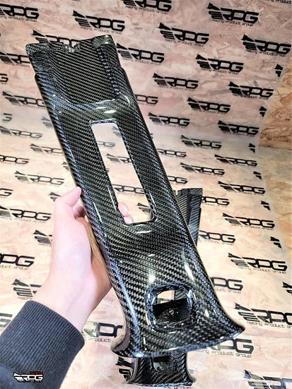 RPG Carbon GR GV Chassis 2pcs Vacuum Carbon B Pillar Upper Trim Set (Replacement)