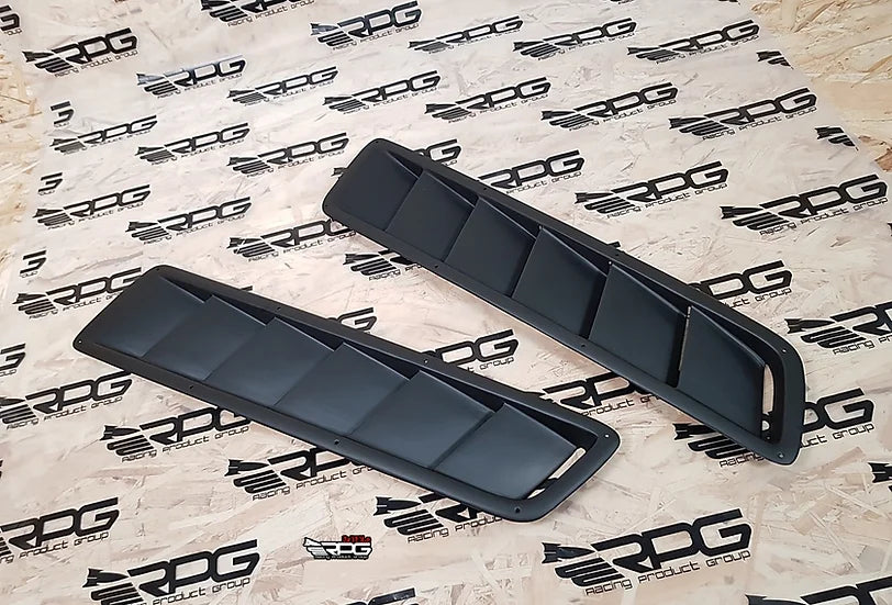 RPG Carbon Road Rage RR-50 Vacuum Form FRP Hood Vent Heat Extractor Set