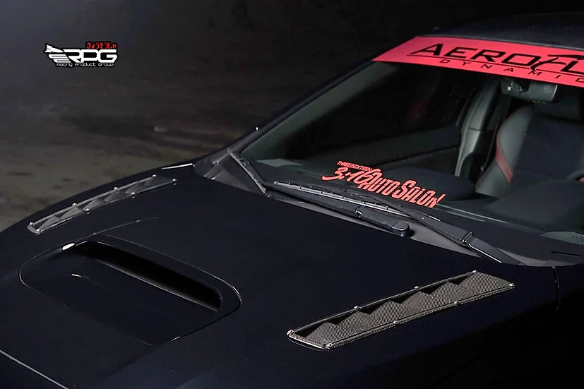 RPG Carbon Road Rage RR-50 Vacuum Form FRP Hood Vent Heat Extractor Set