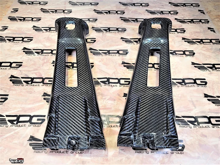 RPG Carbon GR GV Chassis 2pcs Vacuum Carbon B Pillar Upper Trim Set (Replacement)