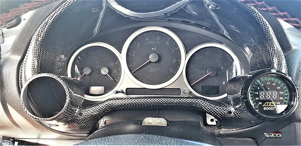 RPG Carbon GD - Vacuum Carbon 52mm Dual Gauge Pod Dash Cluster Bezel