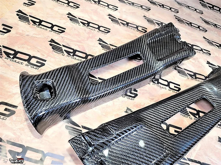 RPG Carbon GR GV Chassis 2pcs Vacuum Carbon B Pillar Upper Trim Set (Replacement)