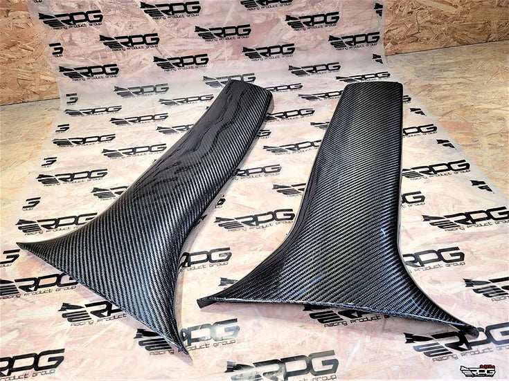 RPG Carbon GR GV Chassis 2pcs Vacuum Carbon B Pillar Lower Trim Set (Replacement)