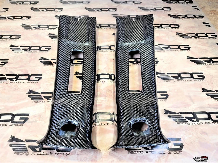 RPG Carbon GR GV Chassis 2pcs Vacuum Carbon B Pillar Upper Trim Set (Replacement)