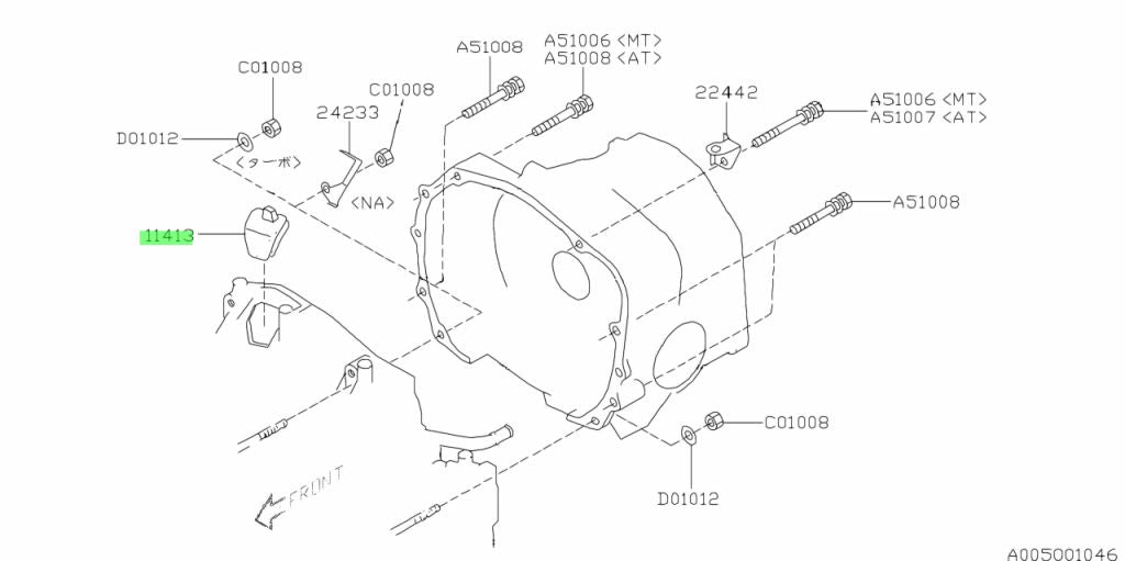 Timing cover plug 11413AA033