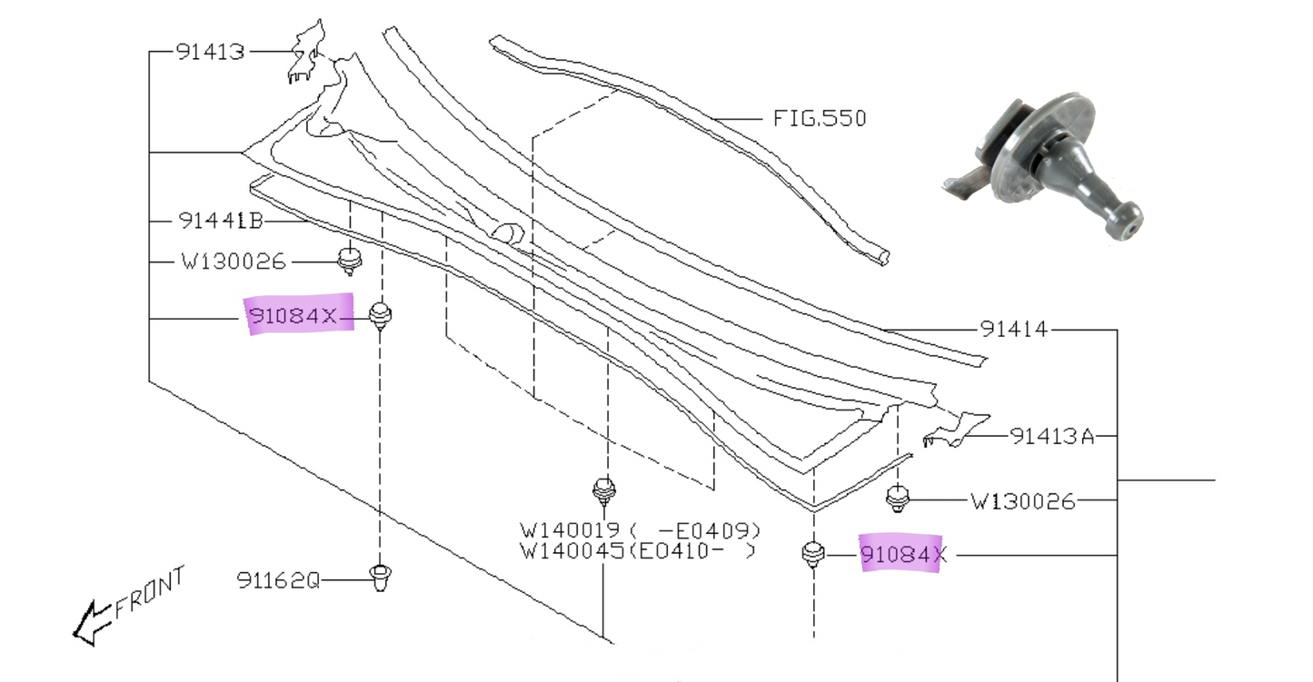 Clip pin 91167AA110