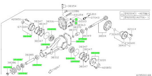 R180 Diff Seal and Bearing Kit