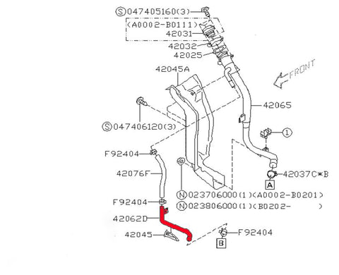 Subaru Impreza 00-07 Fuel Filler Neck Vent Pipe 42062FE010