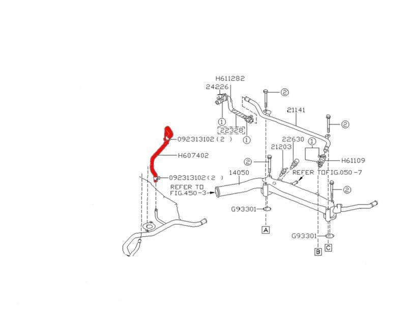 Subaru Impreza Turbo EJ20G Idle Control Water Return Pipe 807607402