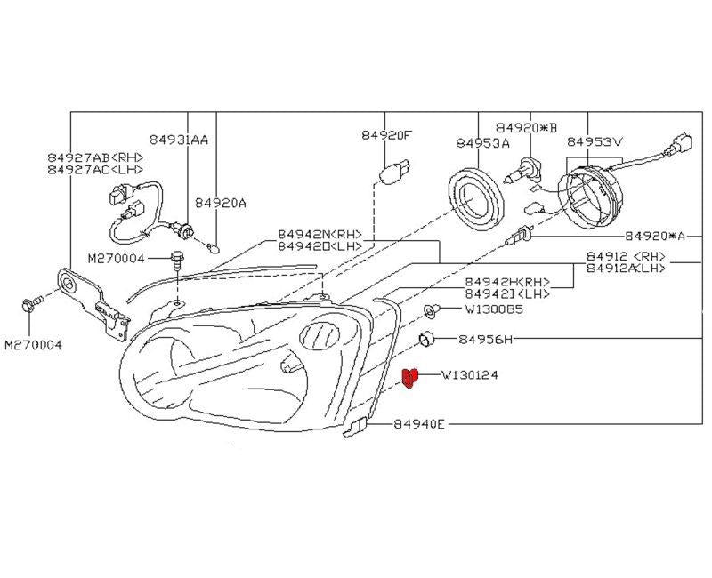 Subaru Impreza 03-05 Headlight 'White' Retaining Clip 909130124