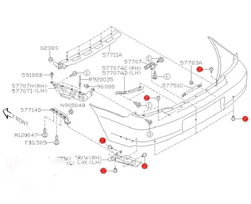 Subaru Impreza 00-07 Rear Bumper Clip 909140007