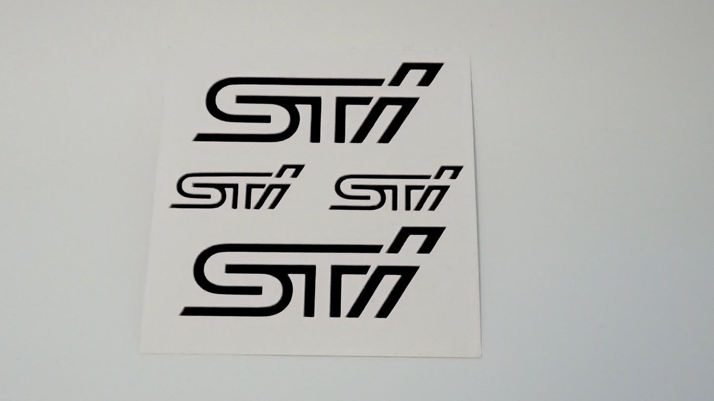 Subaru STI 6-pot and STI 2-pot (Brembo) brake caliper decals (VA)