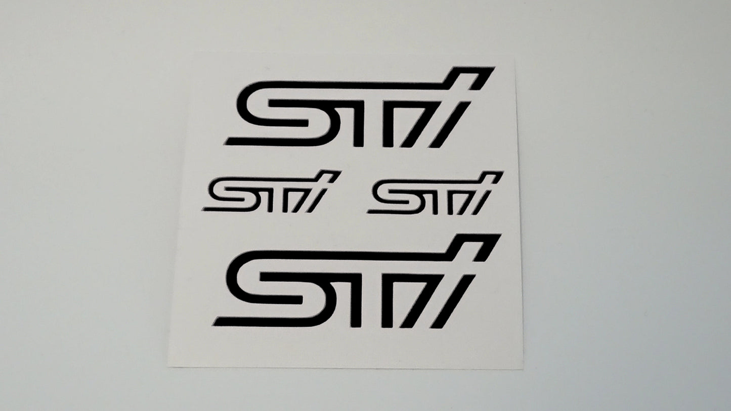 Subaru STI 6-pot and STI 2-pot (Brembo) brake caliper decals (VA)