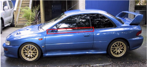 Subaru Impreza 2 Door LH and RH Outer Weather Strip Window Scraper set 62061FA030 62061FA020