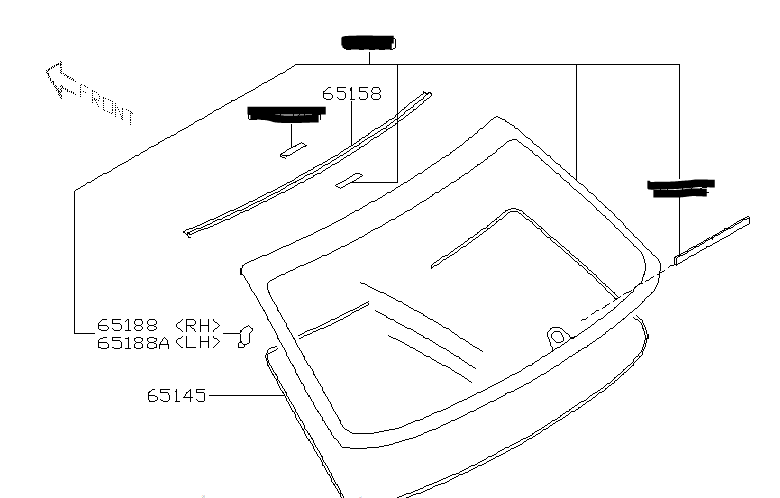 Subaru Impreza 00-07 GD Rear Windscreen seal and trim kit 65158FE000 65132AC000 65132AC010 65145FE000