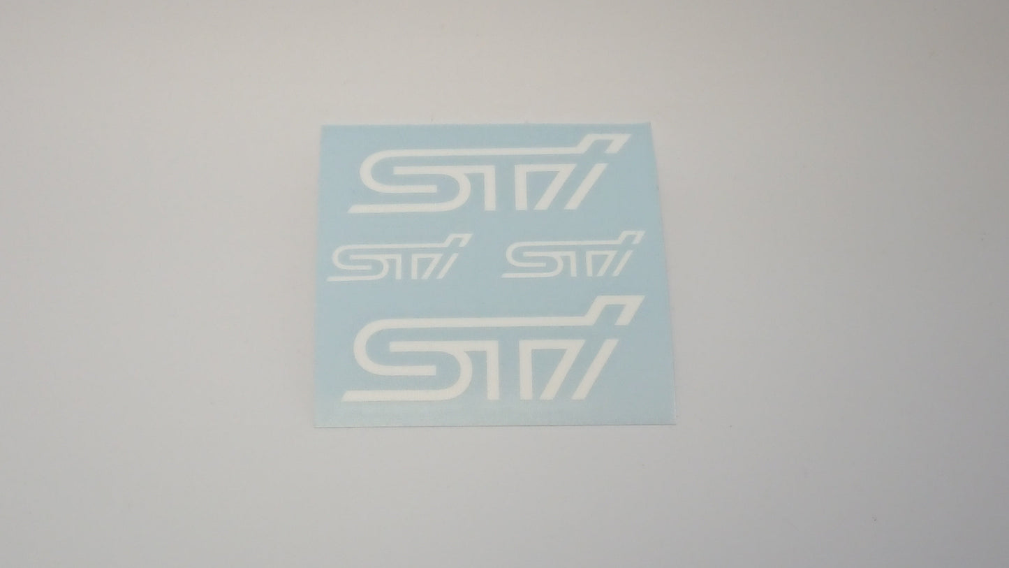 STI - Late Logo - White Caliper Decals