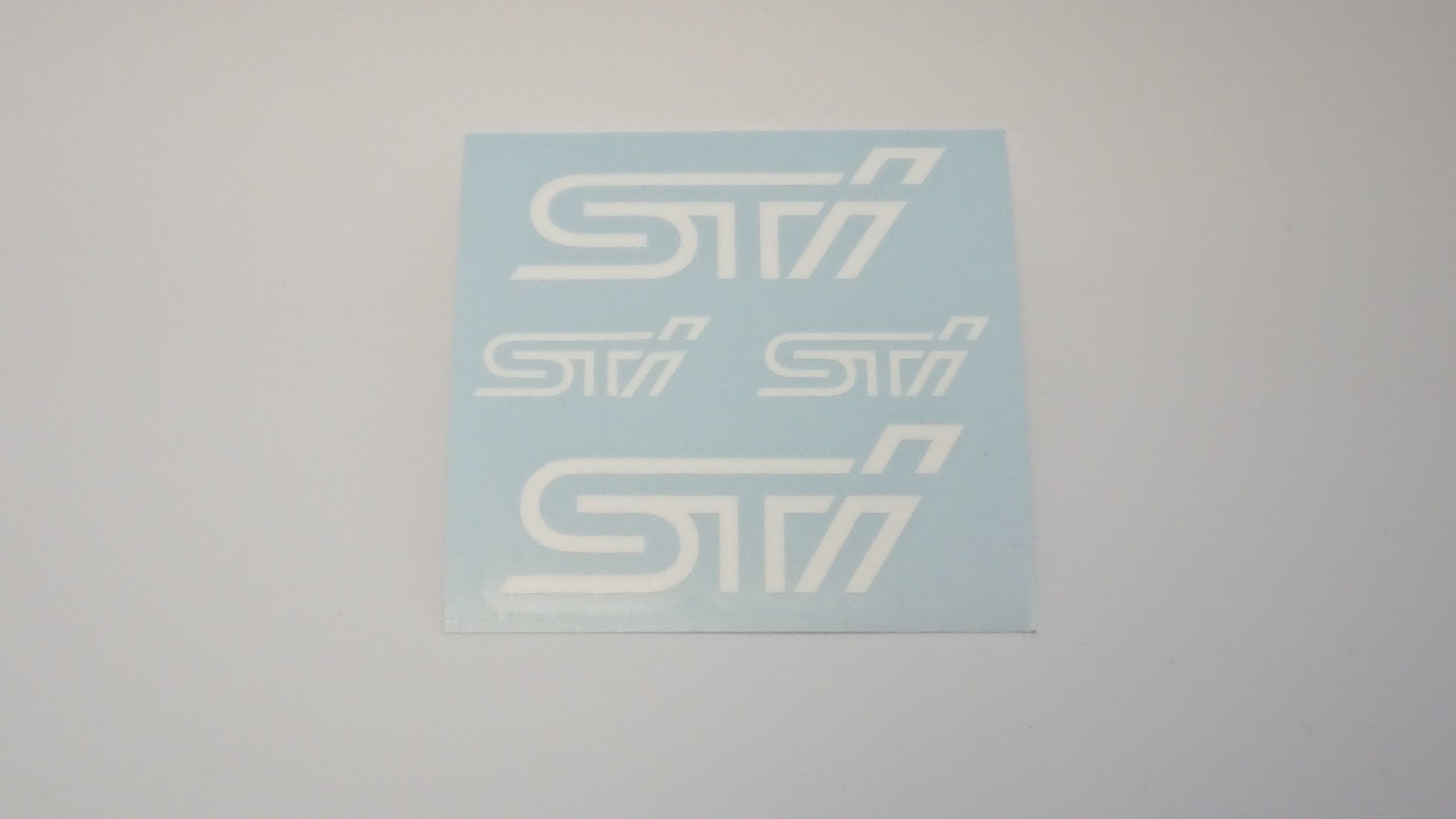 STI - Early Logo - White Caliper Decals