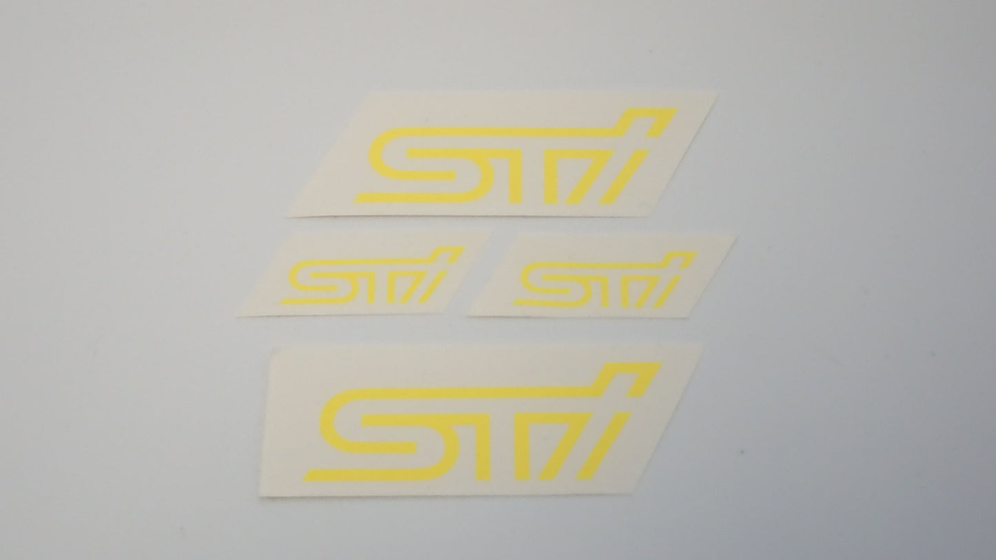 STI - Late Logo - Fluro Yellow Caliper Decals