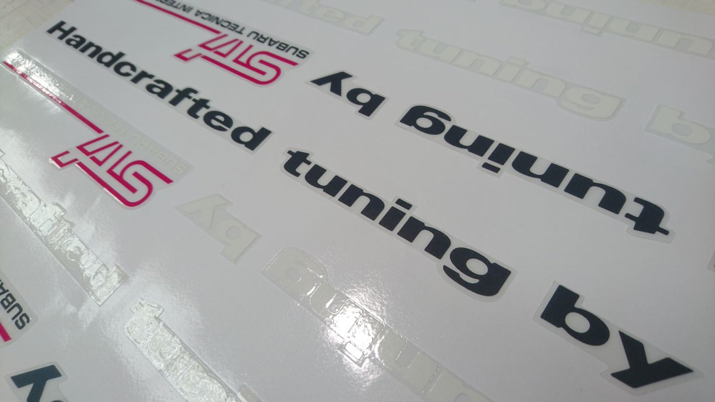 RS Type RA Handcrafted Tuning by STI Door Sticker/Decal (white backed) - Pair