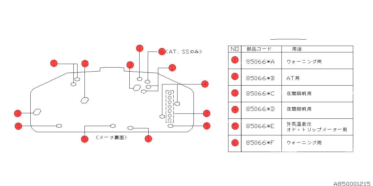 Subaru Impreza GD 01-07 Instrument Cluster Bulb Kit