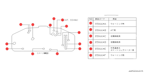 Subaru Impreza GD 01-07 Instrument Cluster Bulb Kit