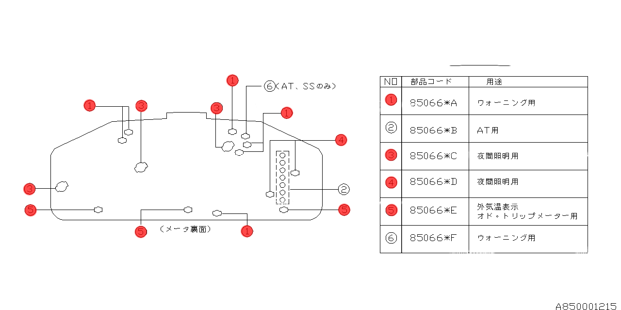 Subaru Impreza GD 01-07 Instrument Cluster Bulb Kit