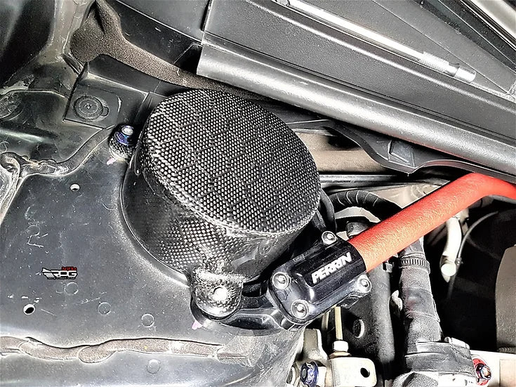 RPG Carbon VA STi Engine Bay Dress Up - Vacuum Carbon Strut Tower Cap