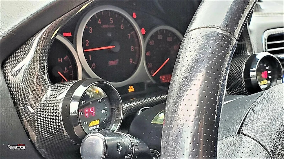 RPG Carbon GD - Vacuum Carbon 52mm Dual Gauge Pod Dash Cluster Bezel